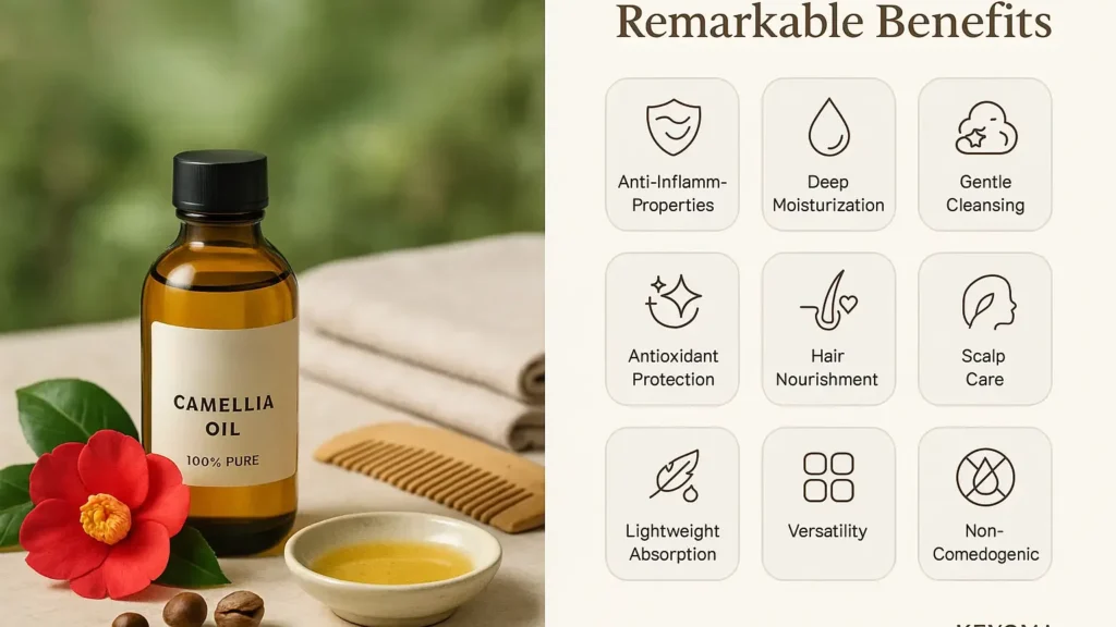 découvrez les bienfaits de l'huile de camélia, un secret naturel pour nourrir, protéger et revitaliser votre peau et vos cheveux.