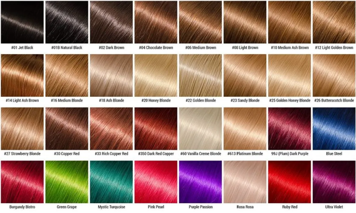 guide complet des couleurs de cheveux : trouvez la teinte parfaite grâce à notre tableau des couleurs de cheveux détaillé et facile à utiliser.